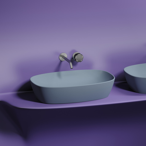 Умывальник Ceramicanova чаша накладная овальная (цвет Антрацит Матовый) Element 600x380x138мм