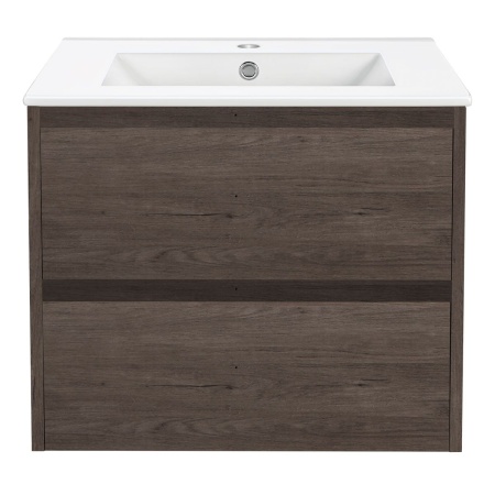 Тумба под раковину Vincea Gio 600 подвесная, 2 выкатных ящика soft-close, R.Oak