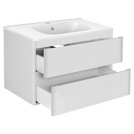 Тумба Vincea Vico 800 подвесная, 2 выкатных ящика soft close, G.White с умывальником VCB-2VP800G из искусственного камня, цвет серый
