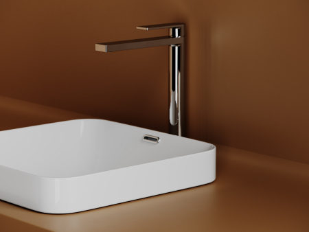 Раковина встраиваемая сверху Ceramicanova Элемент (Element) с отверстием слива - перелива квадратной формы 438x438x172 мм цвет белый арт. CN6077