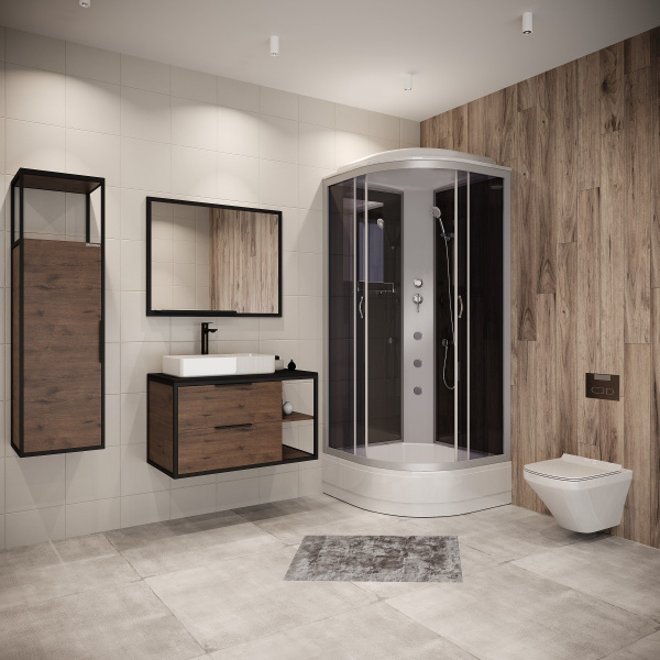 Душевая кабина Niagara Classic NG-3501-14G 90х90х215, средний поддон 26 см, гидромассаж, стекло тонированное