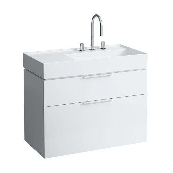 Подвесная раковина Kartell by laufen 90х46х12 см, отверстие для смесителя, без перелива, SaphirKeramik 8.1033.9.000.111.1