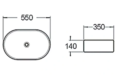 Раковина керамическая (накладная)  SantiLine SL-1018