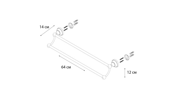 Полотенцедержатель трубчатый 2-ой Fixsen Bogema FX-78502 60 см