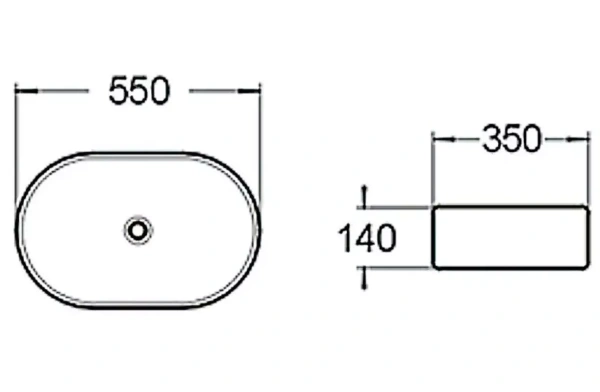 Раковина керамическая (накладная)  SantiLine SL-1018