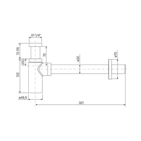 Бутылочный сифон IDDIS для умывальника Optima Home OPTBL00i84