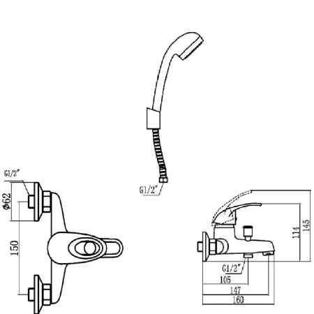Смеситель для ванны Fmark FM3203, хром