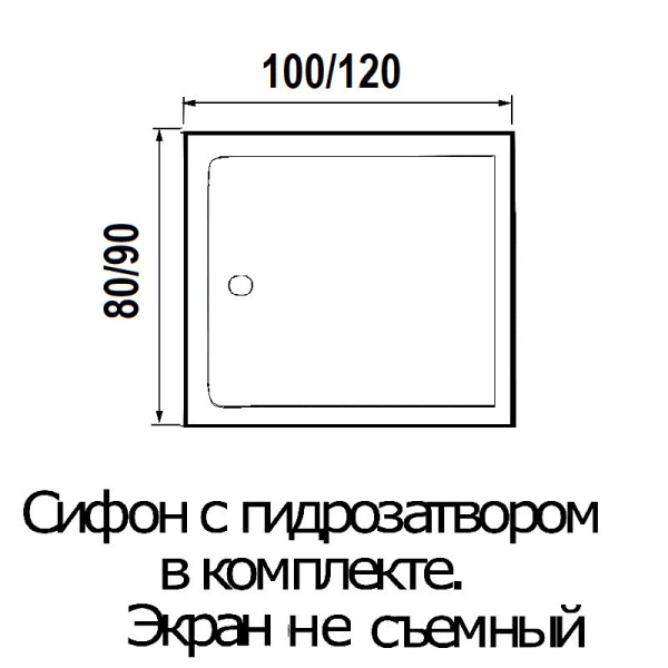 Поддон душевой Wemor 100/80/14 S прямоугольный 1000x800x140 мм