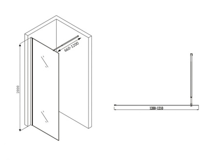 Душевая перегородка ABBER Immer Offen AG61120B8