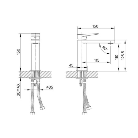 Смеситель для умывальника IDDIS Bridge BRDSB00i01