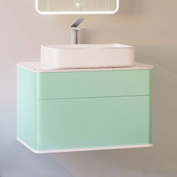 Тумба под раковину Jorno Pastel 80 Pas.01.82/P/BL бирюзовый бриз
