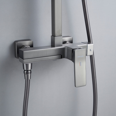Душевая система Shevanik S4636T, оружейная сталь