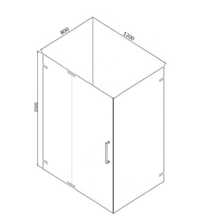 Душевой уголок BRAVAT Vega без поддона одна распашная дверь 1200x800x2000 BS120.3111A