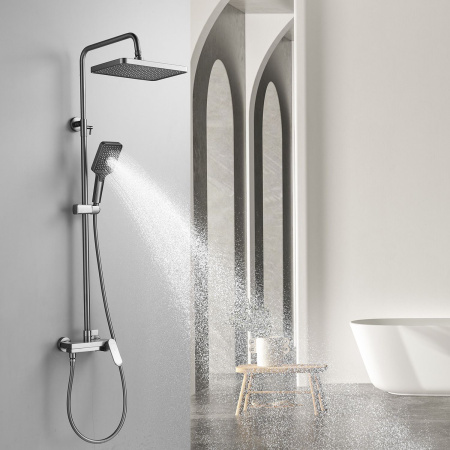 Душевая система Shevanik S4536T, оружейная сталь