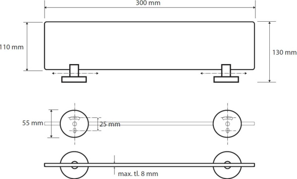 Полочка Bemeta Omega 104122042