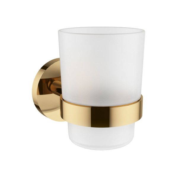 Акционный набор аксессуаров для ванной комнаты 5 в 1 Wellsee Finishing Touch 182513002: дозатор для жидкого мыла, мыльница, крючок 2 шт, стакан для зубных щеток и пасты (цвет золото)