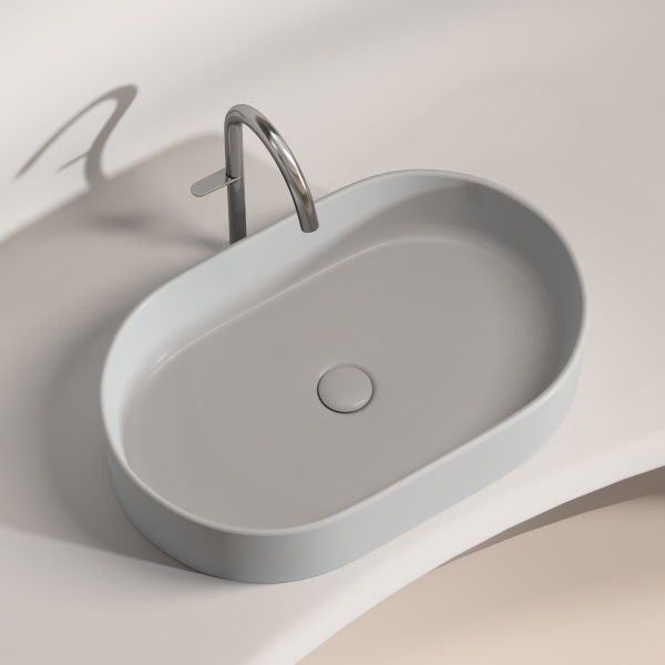 Умывальник Ceramicanova чаша накладная овальная (цвет Розовый Матовый) Element 608x385x122мм