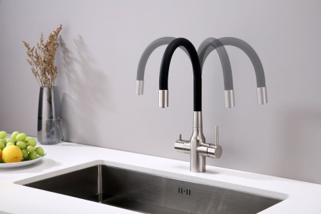 Смеситель для кухни SALIX, брашированная сталь, Sa213419-BS, Paulmark