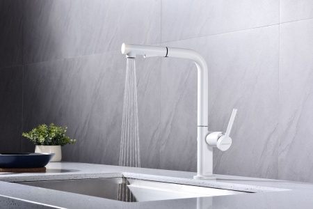 Смеситель для кухни NEO, белый матовый, Ne214419-WH, Paulmark