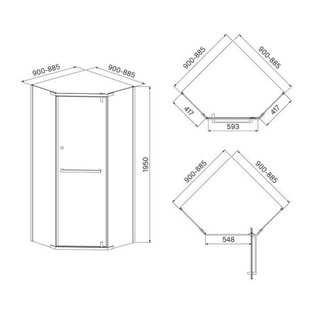 Душевое ограждение IDDIS Steel 90х90х195 STE8SS9i23