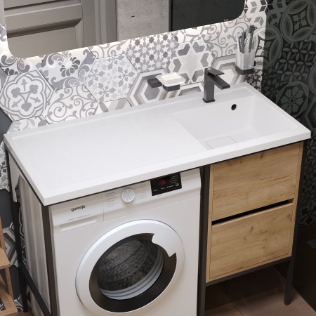 Раковина STWORKI Флом SFnS1100L на стиральную машину, с кронштейном
