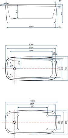 Акриловая ванна Allen Brau Infinity 3 170x78 2.21003.20 белый глянец