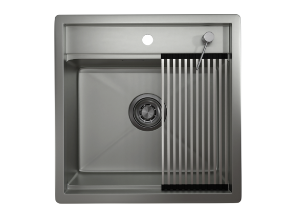 Мойка для кухни Granula Kitchen Space 5051 сталь матовая, 50х51 см, квадратная