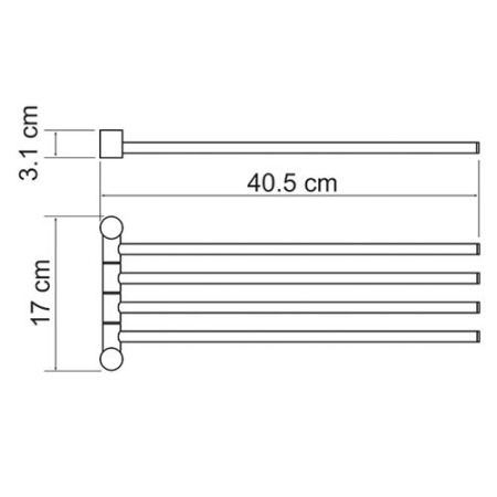 Держатель полотенец четверной Wasserkraft K-1034WHITE