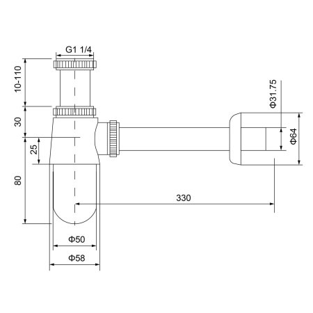 Сифон для раковины Timo 960/13L никель