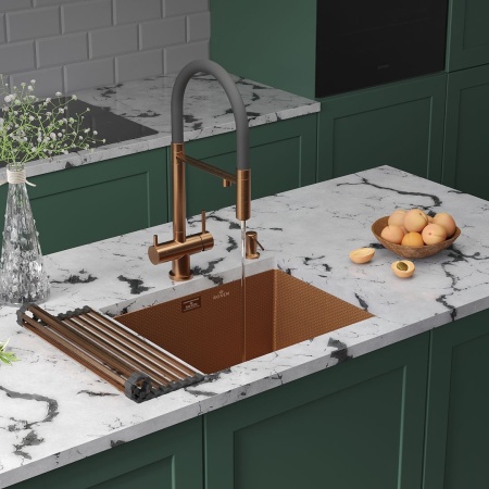 Кухонная мойка RoxenBath Uno 54 Bronze под столешницу (текстурное покрытие)