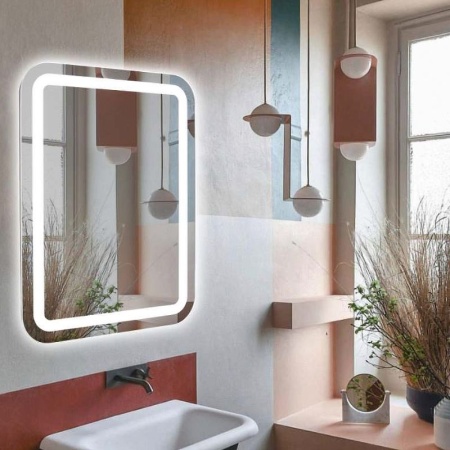 Зеркало Silver Mirrors Malta 550x800 ФР-00001215 со встроенным светильником, сенсорный выключатель, подогрев