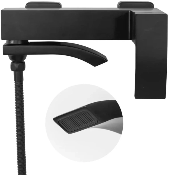 Смеситель для ванны с ручным душем Hansberge H4077 Черный матовый