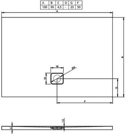Душевой поддон Riho Basel 414 DC241700000000S 100x90