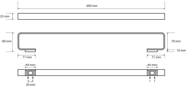 Держатель для полотенец Bemeta Solo 139104282 (60 см)