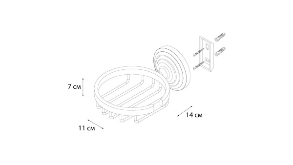 Мыльница решетка круг Fixsen Retro FX-83809A