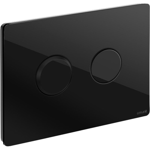 Кнопка Cersanit ACCENTO CIRCLE для AQUA 50 пневматическая стекло черный, P-BU-ACN-CIR-PN/Bl/Gl