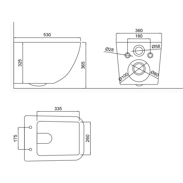 Унитаз подвесной WesnaArt OCEAN 207-OCE12, белый