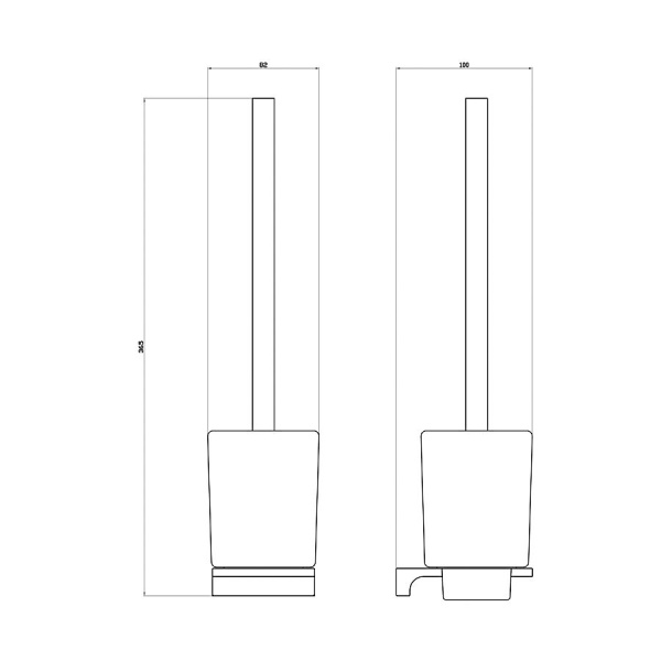 Туалетный ершик в комплекте WONZON & WOGHAND, Черный (WW-9129-BL)