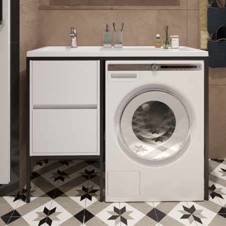 Раковина STWORKI Флом SFnS1100L на стиральную машину, с кронштейном