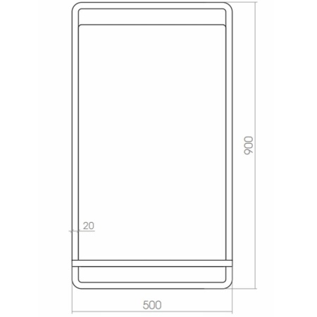 Зеркало Silver Mirrors Kvins-light 500x900 ФР-1759 с полочкой, металлический профиль