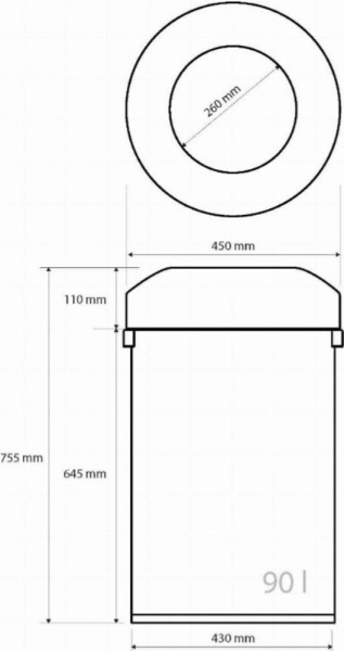 Ведро для мусора Bemeta Hotel 137115215 (90 литров)