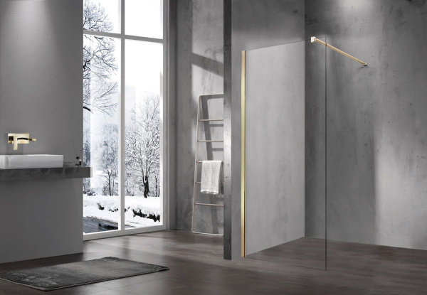 Душевая перегородка Vincea Walk-In VSW-1H700CLG, 700*2000, матовый золотой, стекло прозрачное