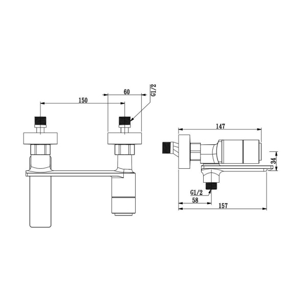 Смеситель для ванны Savol S-601831WB, белый/золото