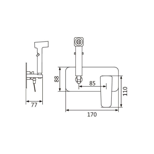 Гигиенический душ со смесителем Shevanik S9905H, черный