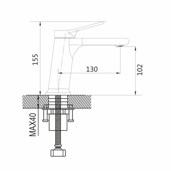 Смеситель для раковины Shevanik S8301H, черный