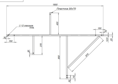 Каркас сварной для акриловой ванны Aquanet Capri 170x110 L/R
