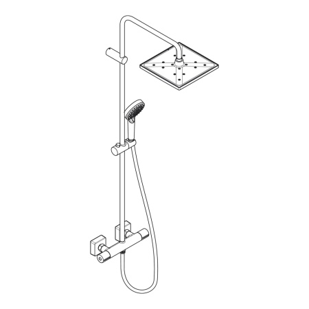 Hansgrohe Vernis Shape Душевая система Showerpipe 240 1 jet EcoSmart с термостатом черный матовый 26429670