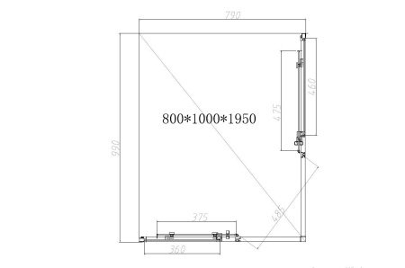 Душевой уголок Vincea Slim-N VSS-4SN8010CLB, 1000*800, черный, стекло прозрачное