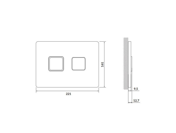 Кнопка Cersanit ACCENTO SQUARE для AQUA 50 пневматическая пластик хром глянцевый, 63531