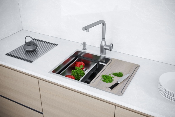 Мойка нерж. сталь NEXT-MULTI SINK 54 UNI, PM785445-BS, брашированная нерж.сталь, 540х450мм, Paulmark